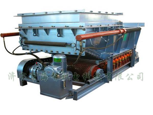 它將帶式（甲帶）給料機的手動檢修閘門改為電動、液動或氣動控制閥門，增大了閘門推力